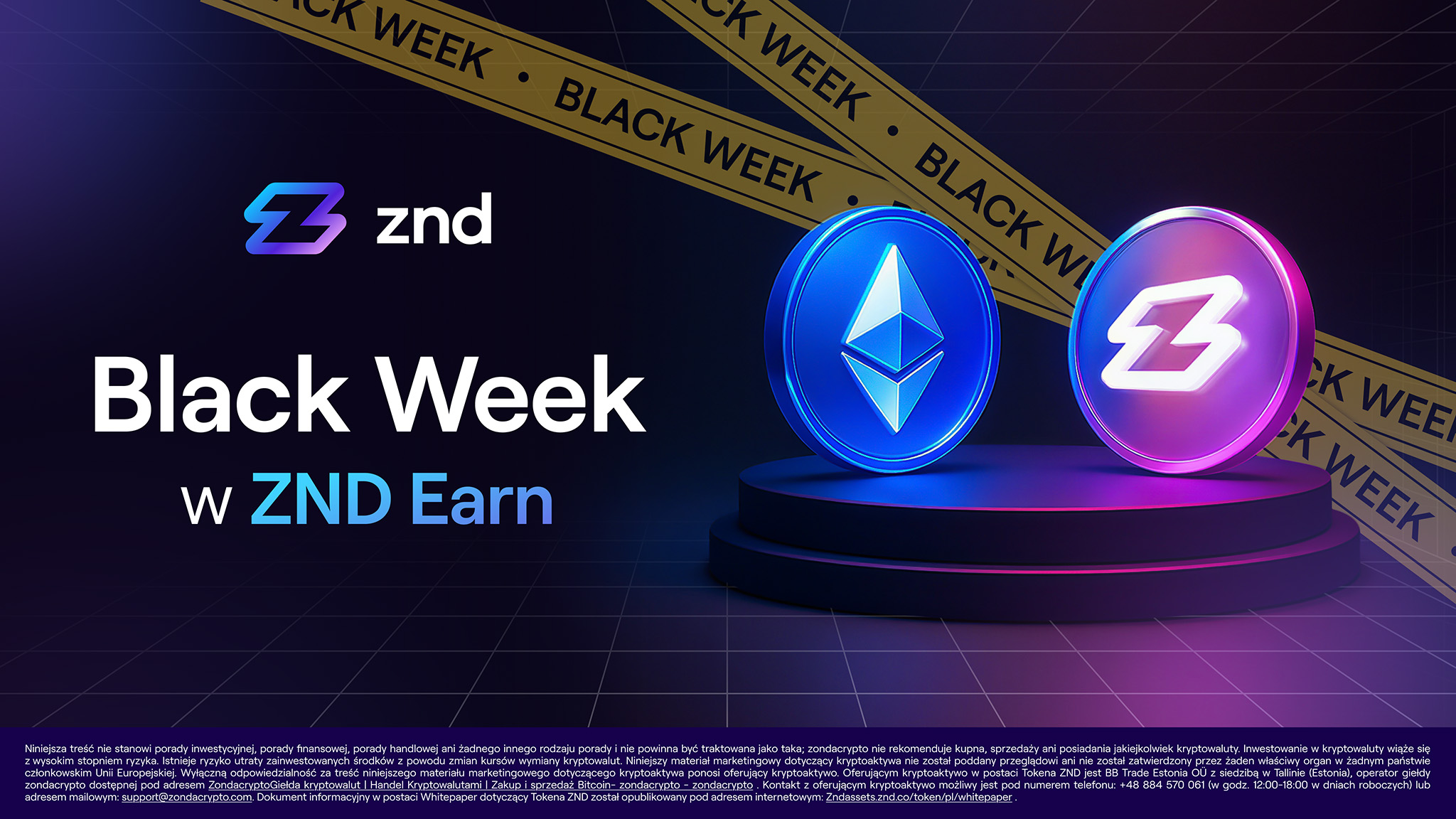 Black Week w ZND Earn: podwójne nagrody na Ethereum