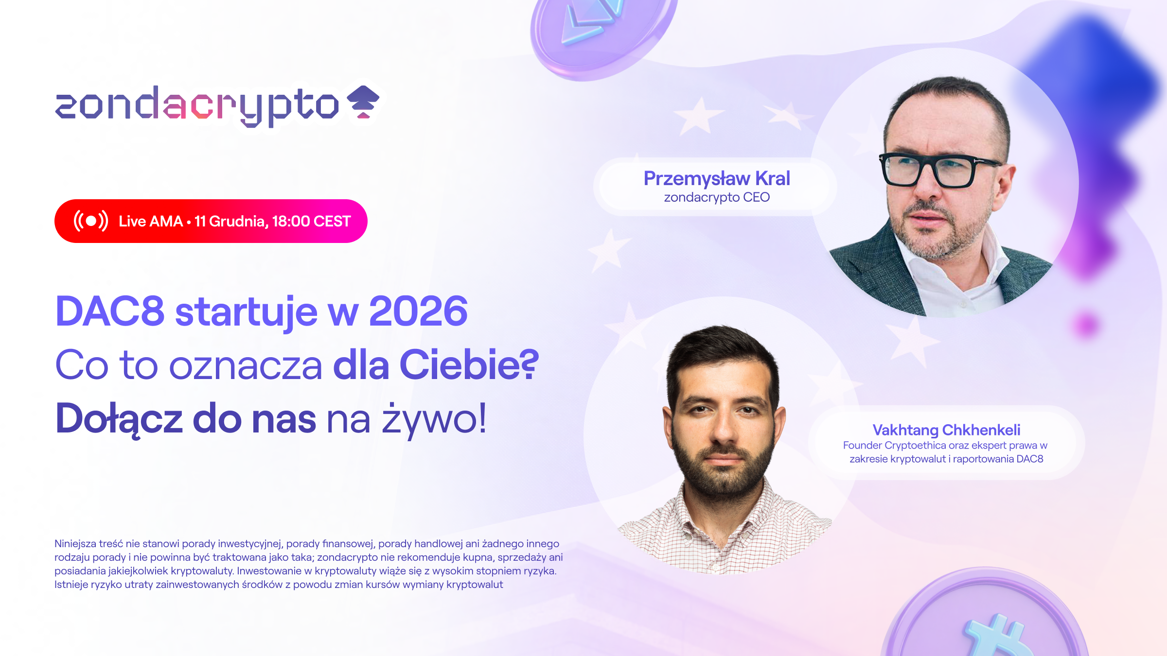 DAC8 AMA z CEO zondacrypto, Przemysławem Kralem, oraz Vakhtangiem Chkhenkeli