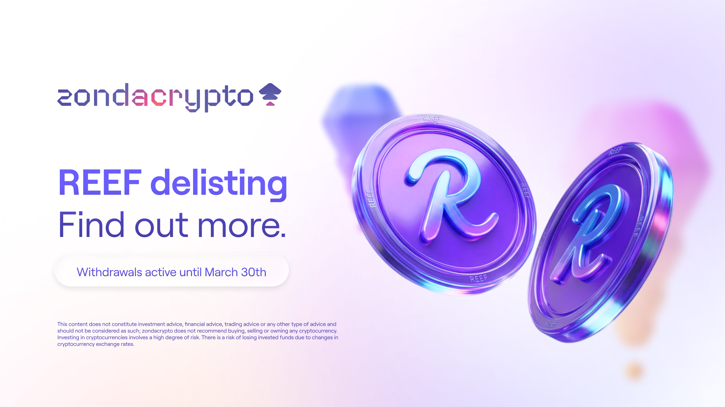 Delisting of Reef (REEF) on zondacrypto