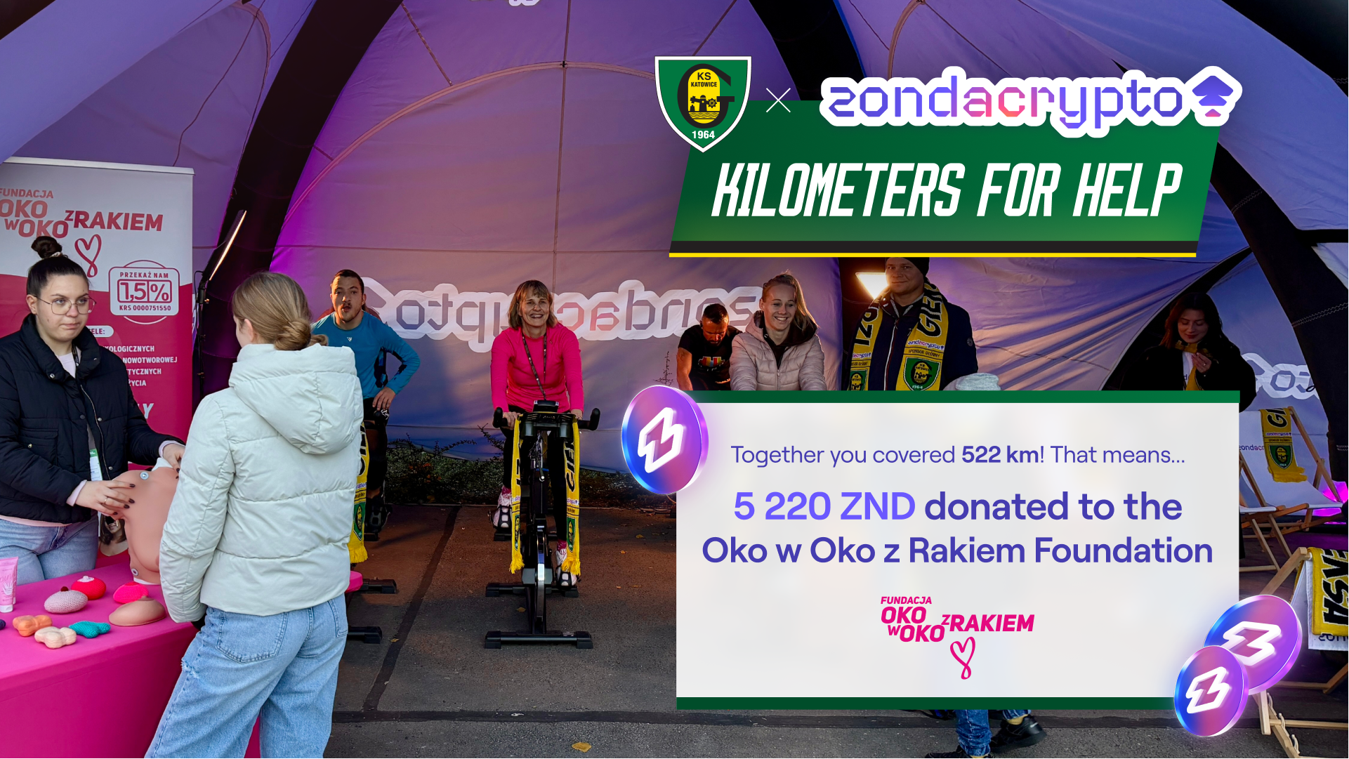 Over 500 Kilometers! Another Edition of the zondacrypto “Kilometers for Help” Action with GKS Katowice!