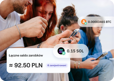 Osoby z telefonami i saldem zarobków.