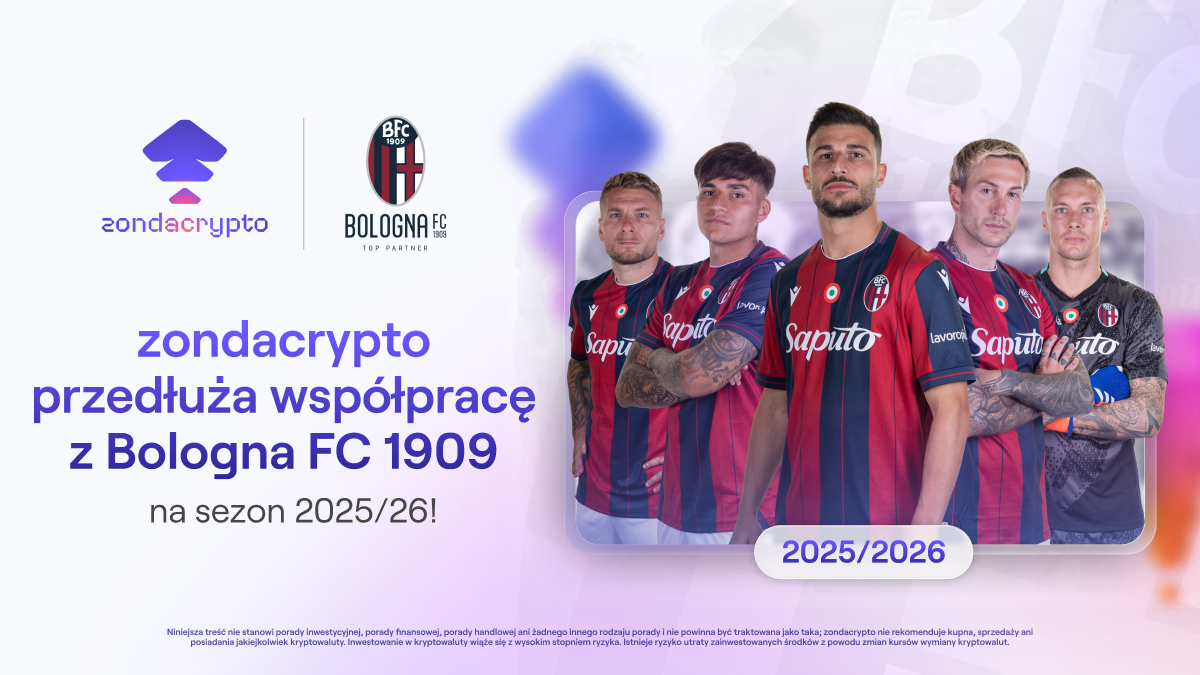 zondacrypto przedłuża współpracę z Bologna FC 1909 na sezon 2025/2026!