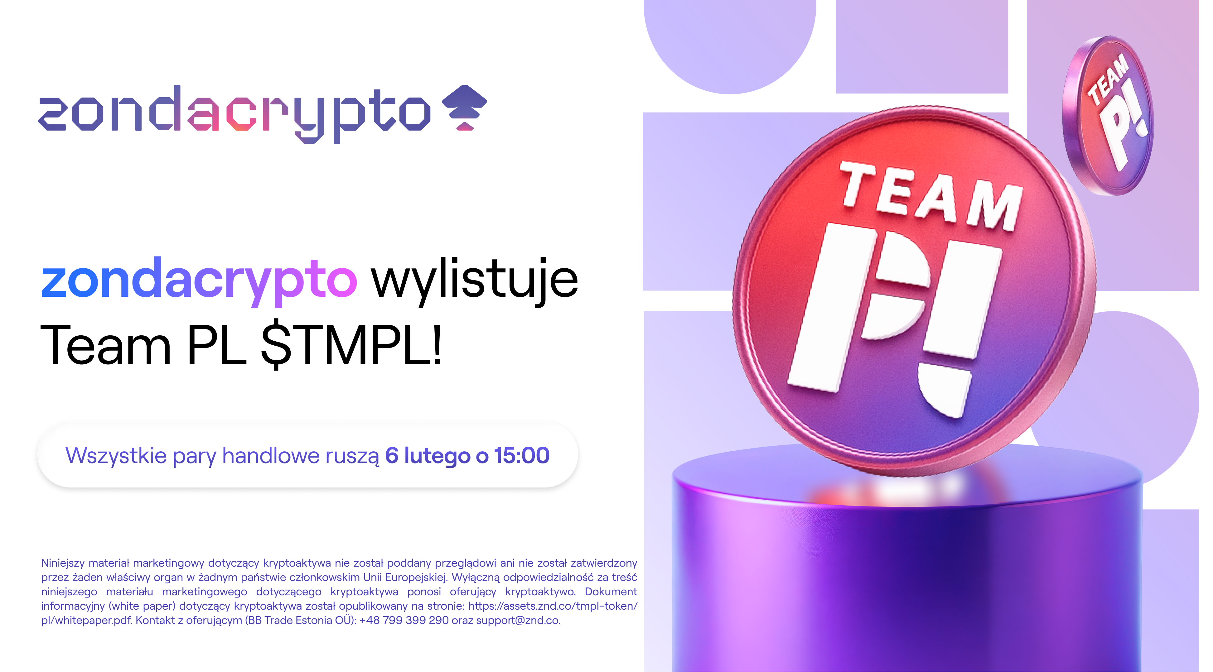 zondacrypto wylistuje token TMPL!
