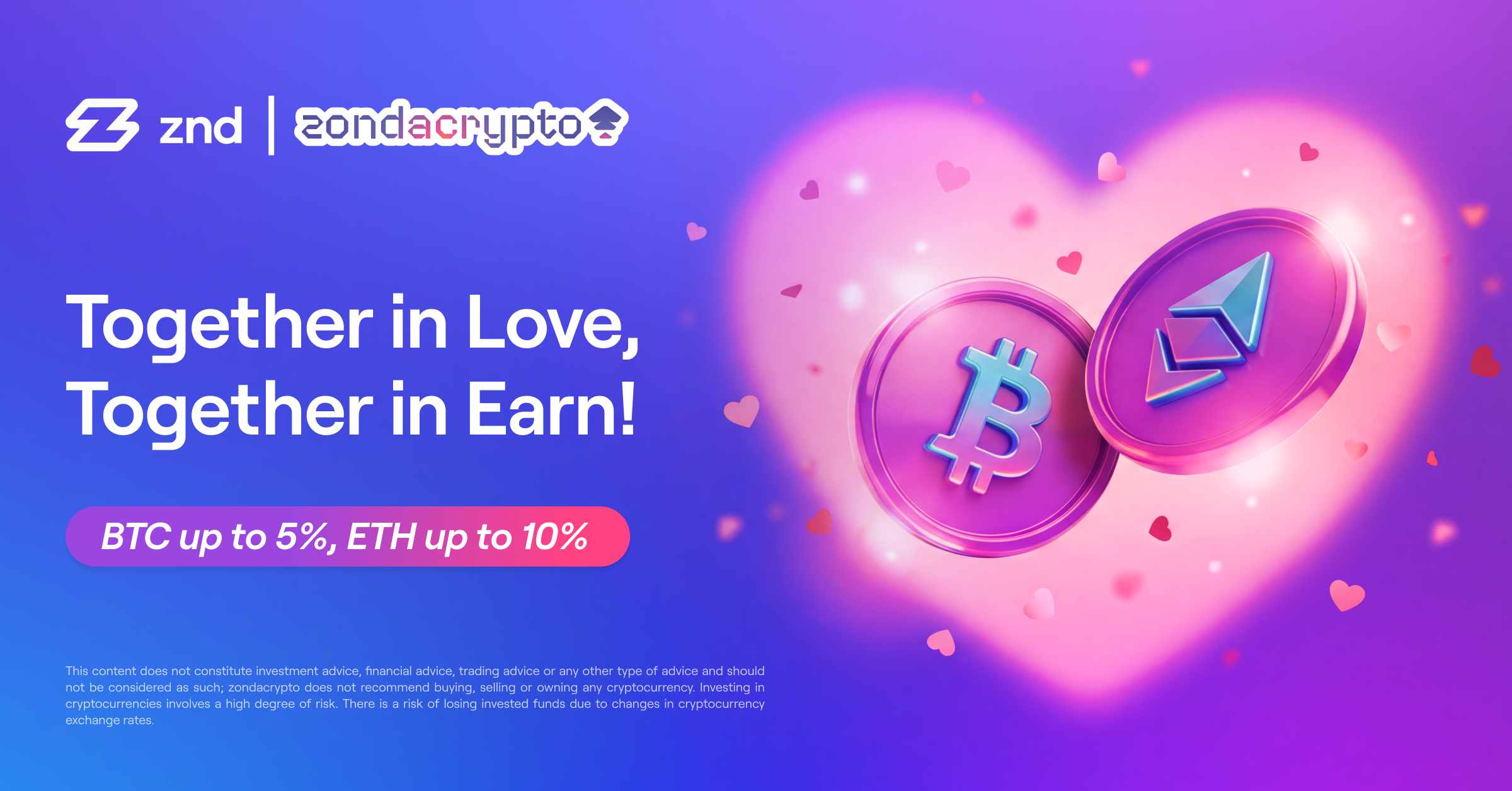 Valentine’s Day with ZND Earn: Boosted APR for BTC and ETH! ❤️