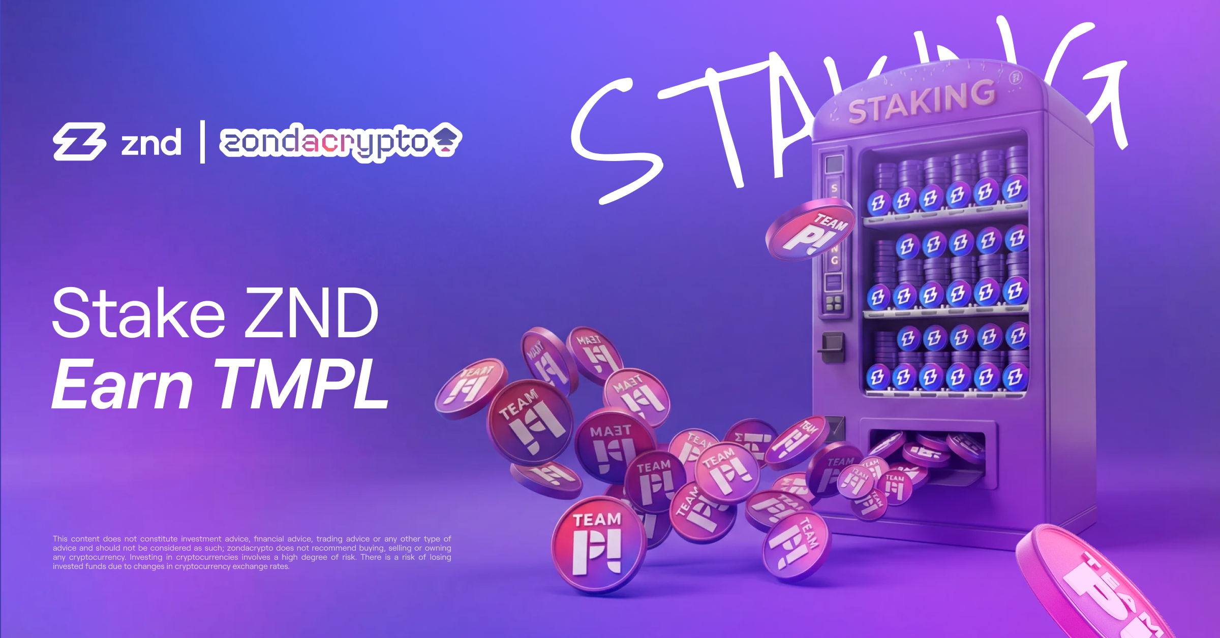 TMPL Tokens as Rewards for Staking ZND!