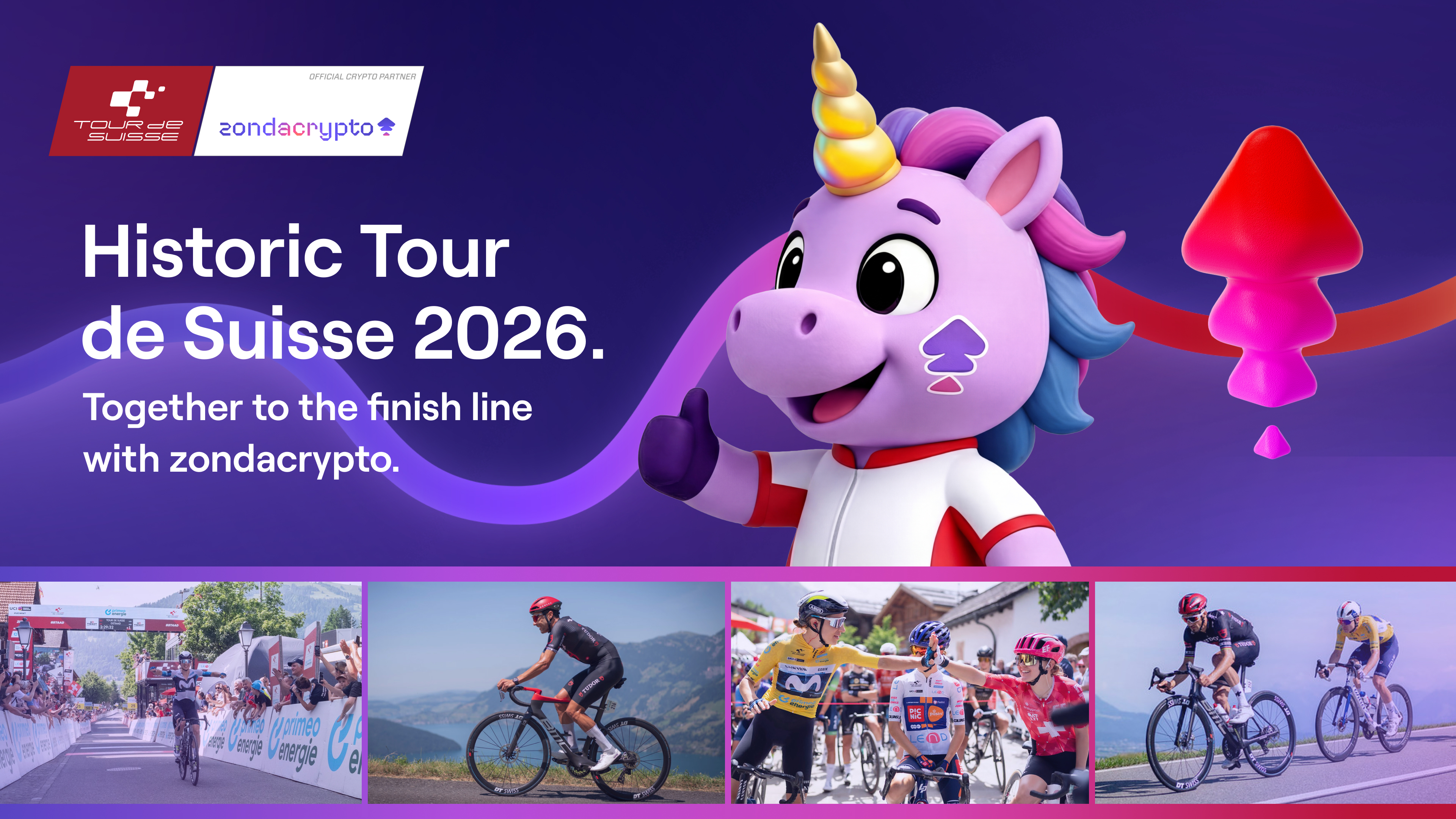 Together to the finish line: zondacrypto becomes a premium partner of the 2026 Tour de Suisse!